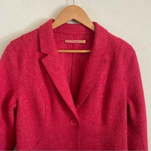 Kuna Alpaca Wool Blend Blazer Jacket Soft Red Size Medium - Picture 2 of 11